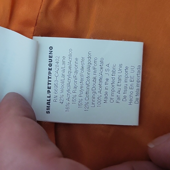 Cynthia Steffe Vintage Tweed Orange Collared 3 Button Blazer Womens Size Small - Picture 7 of 8